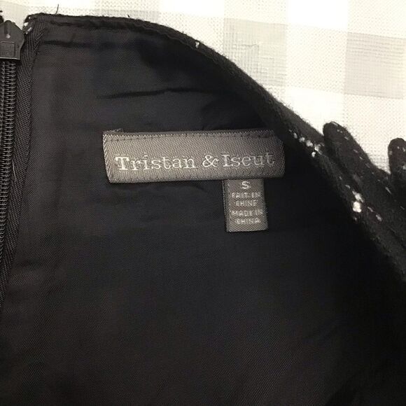 TRISTAN wool blend plaid collegiate pleated skirt black blue floral in small - Picture 9 of 15